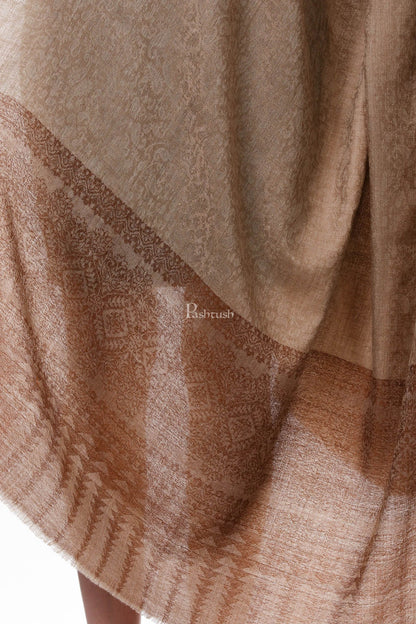 Pashtush India Womens Shawls Pashtush Womens Fine Wool Shawl, Coffee
