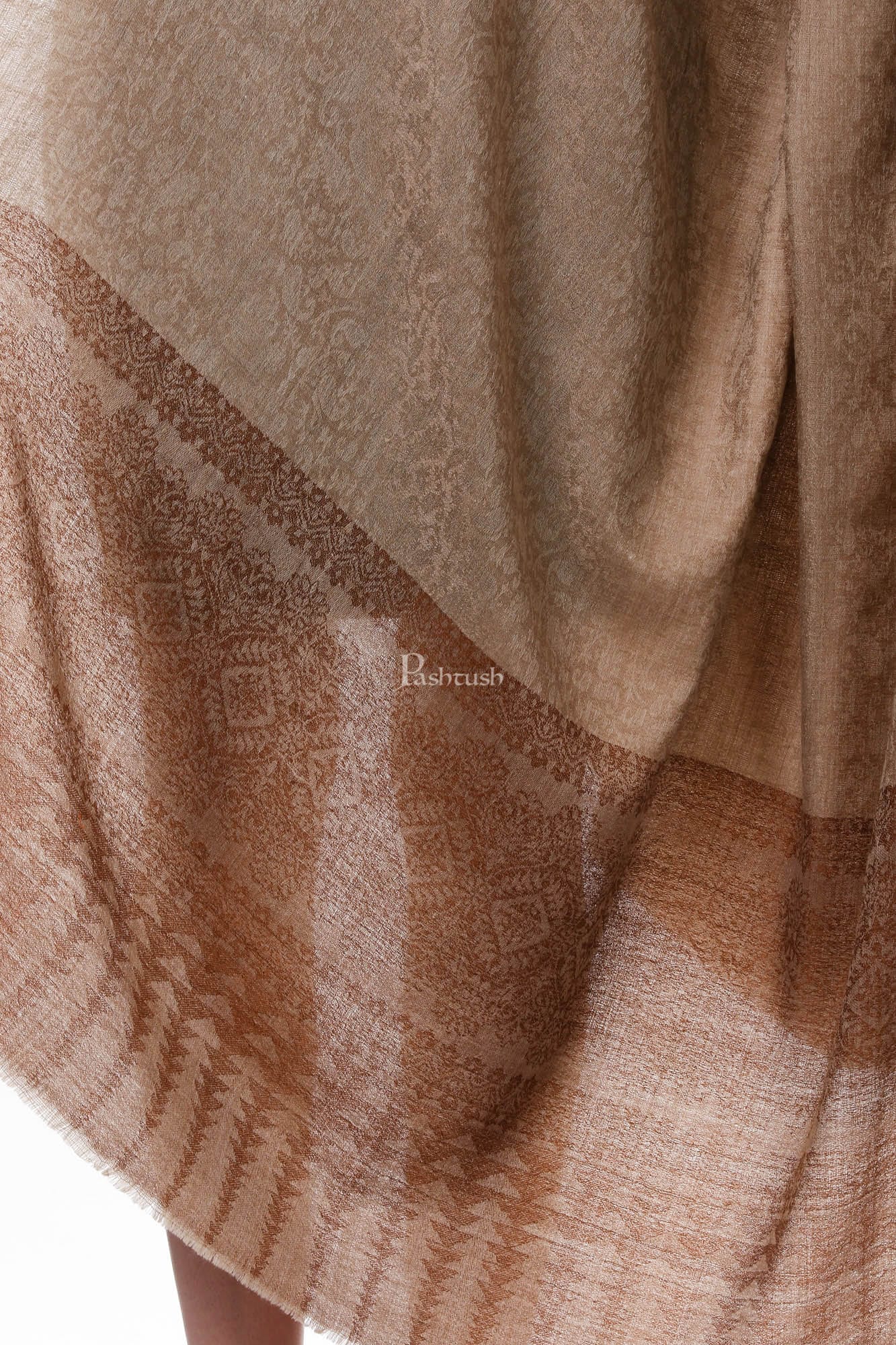 Pashtush India Womens Shawls Pashtush Womens Fine Wool Shawl, Coffee