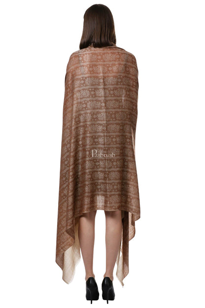 Pashtush India Womens Shawls Pashtush Womens Fine Wool Shawl, Espresso