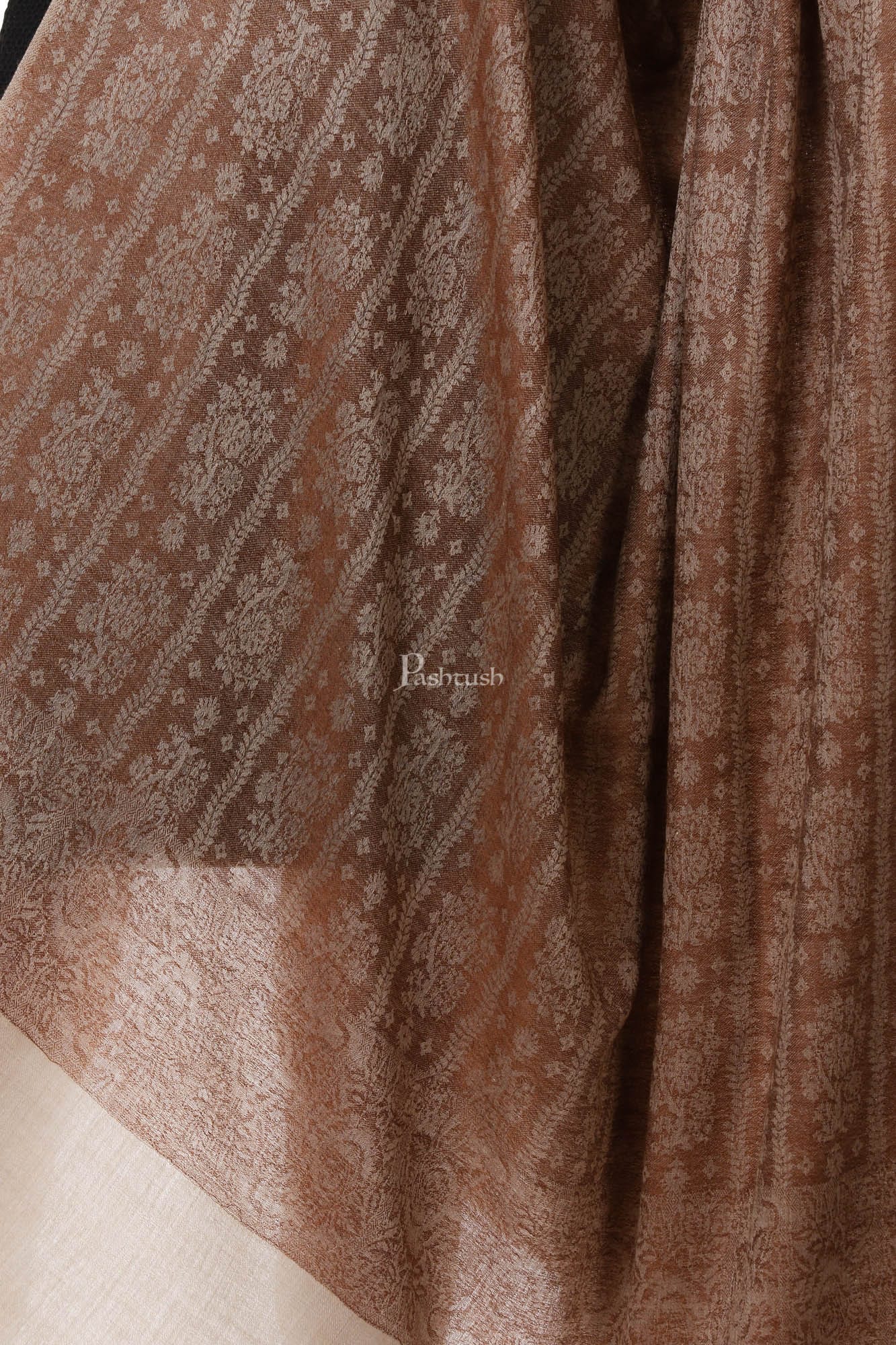 Pashtush India Womens Shawls Pashtush Womens Fine Wool Shawl, Espresso