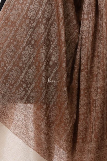 Pashtush India Womens Shawls Pashtush Womens Fine Wool Shawl, Espresso
