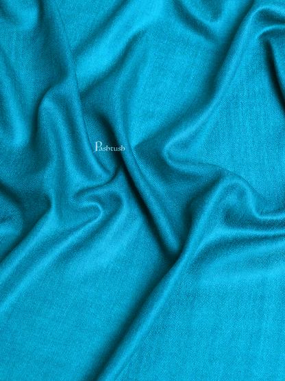 Pashtush India Womens Shawls Pashtush Womens Fine Wool Shawl, Extra Soft, Basics Solid, Arabic Sea Blue