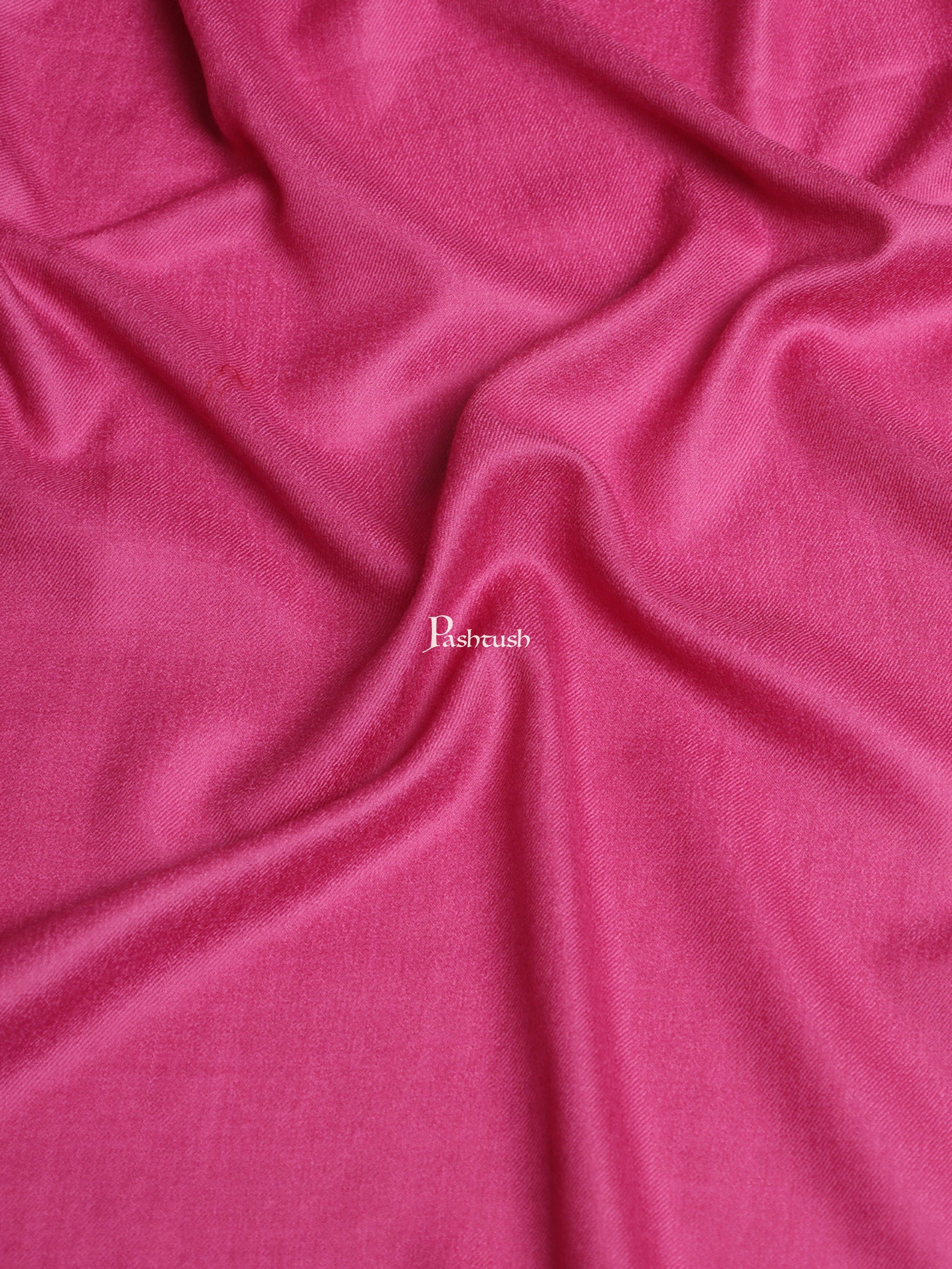 Pashtush India Womens Shawls Pashtush Womens Fine Wool Shawl, Extra Soft, Basics Solid, Fuschia