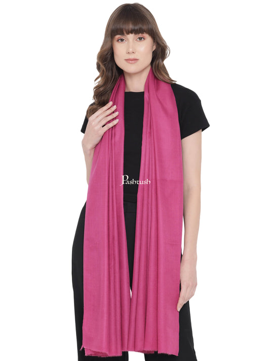 Pashtush India Womens Shawls Pashtush Womens Fine Wool Shawl, Extra Soft, Basics Solid, Fuschia