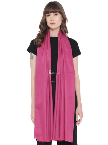 Pashtush India Womens Shawls Pashtush Womens Fine Wool Shawl, Extra Soft, Basics Solid, Fuschia