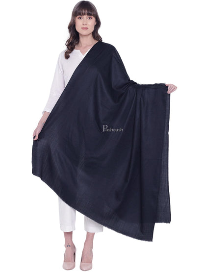 Pashtush India Womens Shawls Pashtush Womens Fine Wool Shawl, Extra Soft Warm - Light Weight, Navy Blue