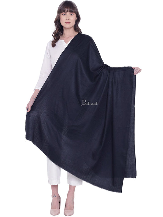 Pashtush India Womens Shawls Pashtush Womens Fine Wool Shawl, Extra Soft Warm - Light Weight, Navy Blue