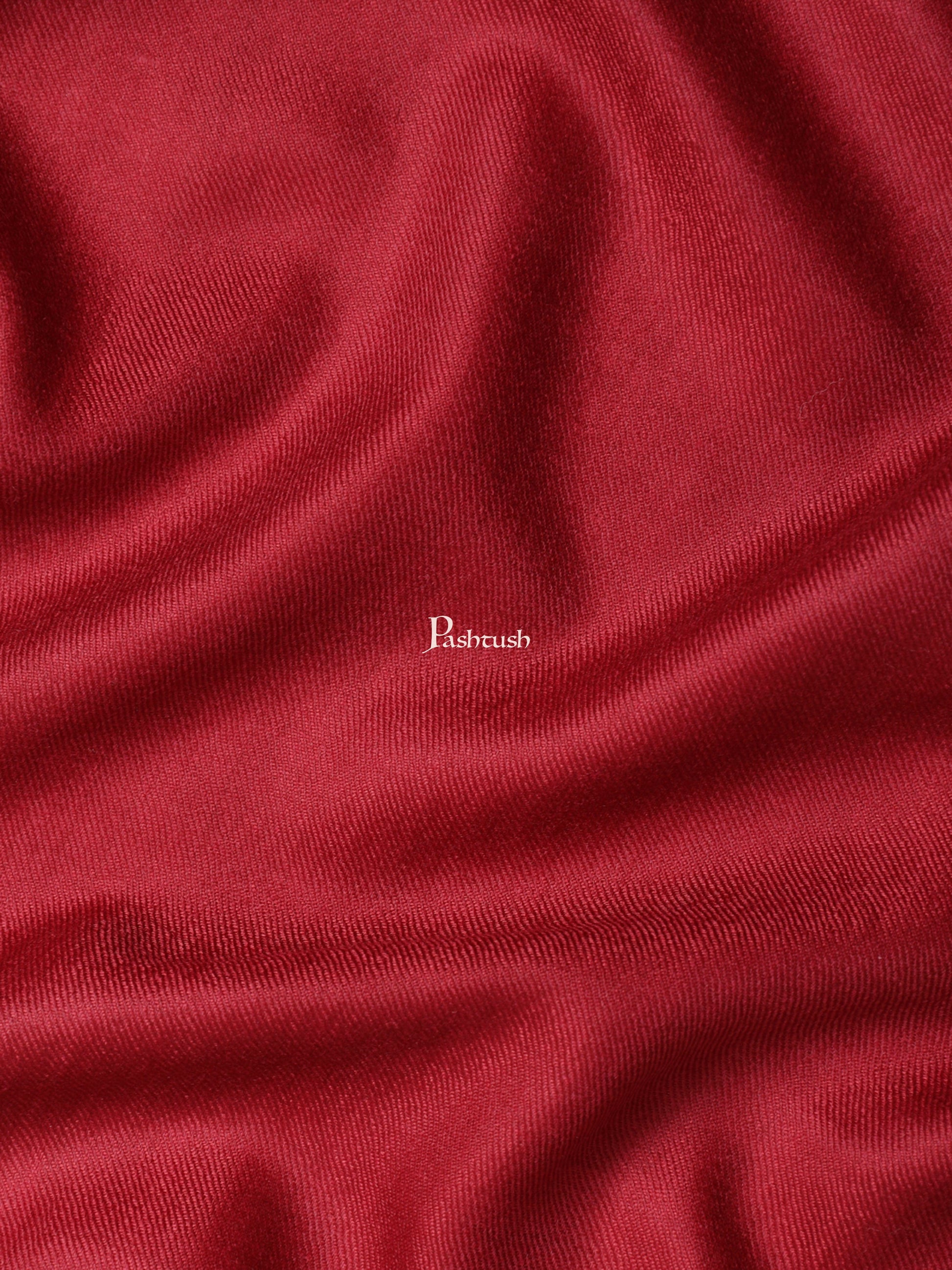 Pashtush India Womens Shawls Pashtush Womens Fine Wool Shawl, Extra Soft Warm - Light Weight, Solid Crimson