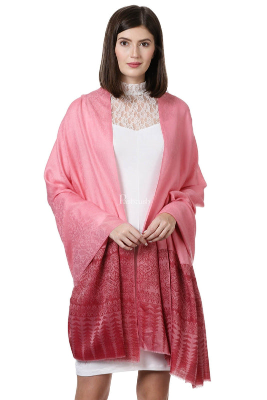 Pashtush India Womens Shawls Pashtush Womens Fine Wool Shawl, Flamingo Romance