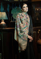 Pashtush India Womens Shawls Pashtush womens Fine Wool shawl, Kalamkari design, Beige