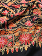 Pashtush India Womens Shawls Pashtush womens Fine Wool shawl, nalki embroidery design, Black