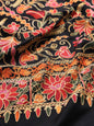 Pashtush India Womens Shawls Pashtush womens Fine Wool shawl, nalki embroidery design, Black