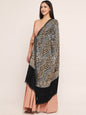 Pashtush India Womens Shawls Pashtush womens Fine Wool shawl, nalki embroidery design, Black