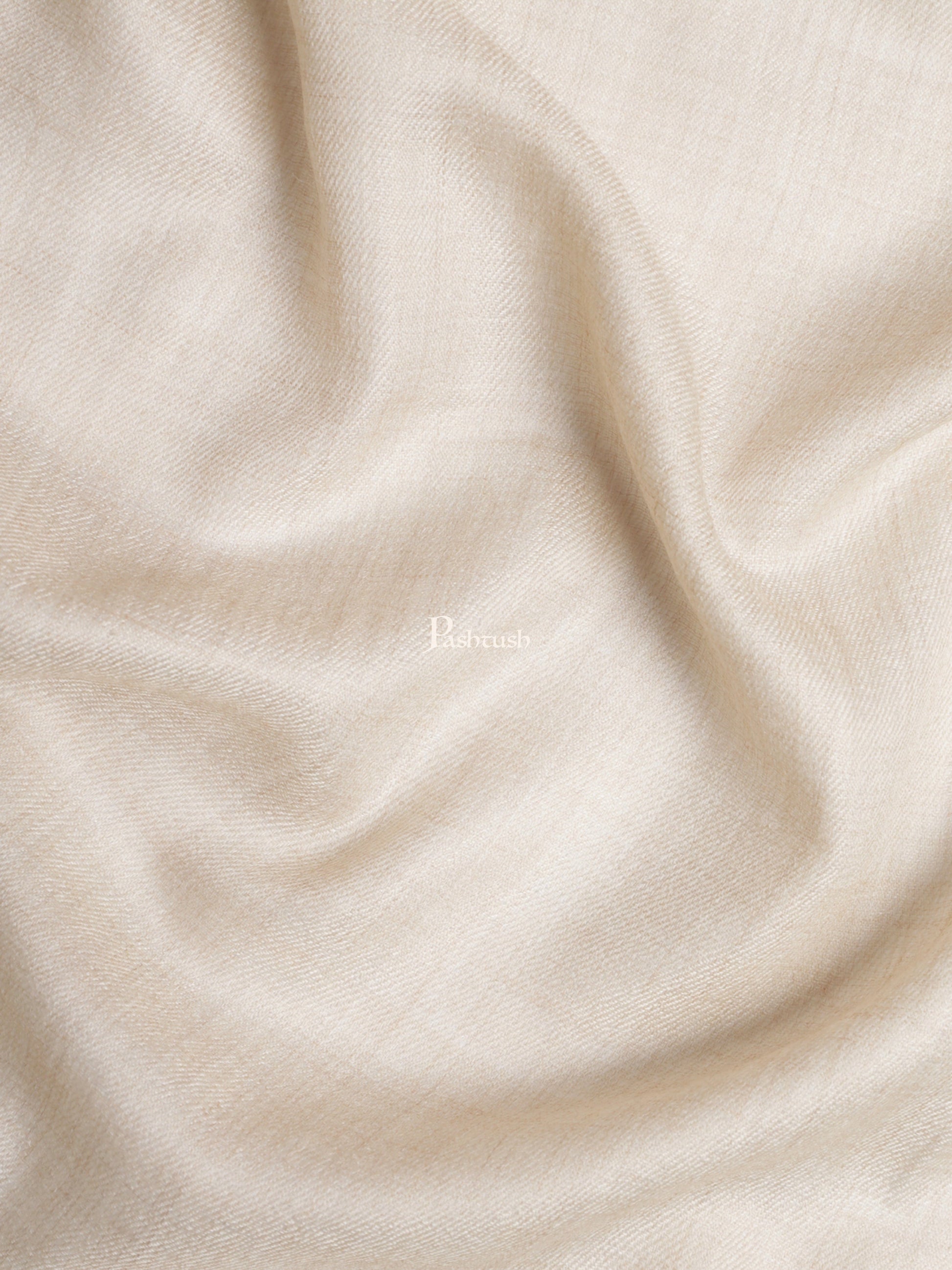 Pashtush India Womens Shawls Pashtush Womens Fine Wool Shawl, Natural, Extra Soft Warm - Light Weight, Beige