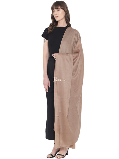 Pashtush India Womens Shawls Pashtush Womens Fine Wool Shawl, Natural, Extra Soft Warm - Light Weight, Taupe