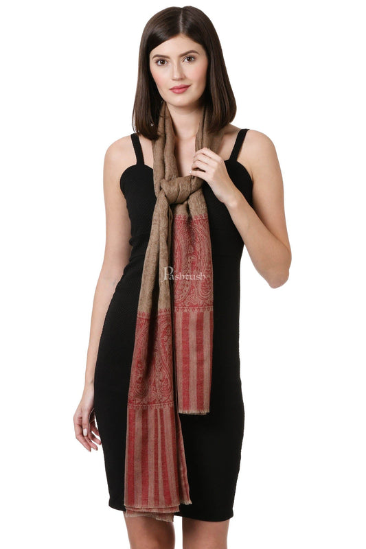 Pashtush India Womens Shawls Pashtush Womens Fine Wool Shawl, Oyster
