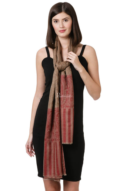 Pashtush India Womens Shawls Pashtush Womens Fine Wool Shawl, Oyster