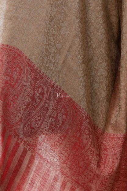 Pashtush India Womens Shawls Pashtush Womens Fine Wool Shawl, Oyster