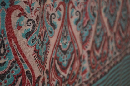 Pashtush India Womens Shawls Pashtush Womens Fine Wool Shawl, Paisley Weave Design , Sea Green