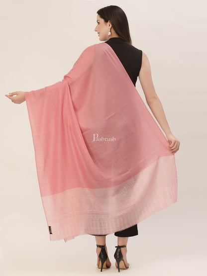 Pashtush India Womens Shawls Pashtush Womens Fine Wool Shawl, Pink
