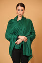 Pashtush India Womens Shawls Pashtush Womens Fine Wool Shawl, Self Paisley Weave, Extra Soft, Rich Green