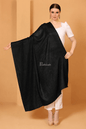 Pashtush India Womens Shawls Pashtush Womens Fine Wool Shawl, Self Paisley Weave, Extra Soft, Warm and Light, black