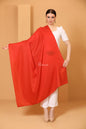 Pashtush India Womens Shawls Pashtush Womens Fine Wool Shawl, Self Paisley Weave, Extra Soft, Warm and Light Weight, Scarlet