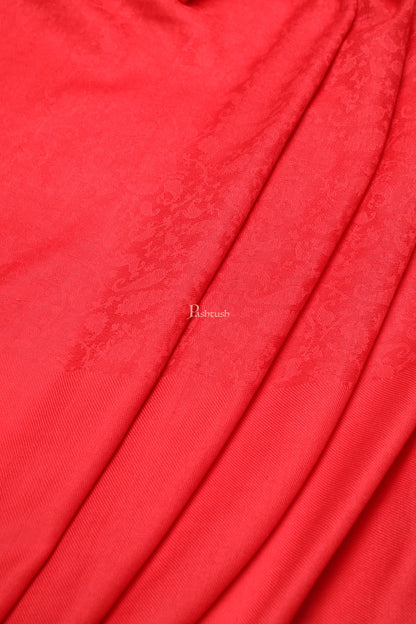 Pashtush India Womens Shawls Pashtush Womens Fine Wool Shawl, Self Paisley Woven Design Design, Scarlet Red