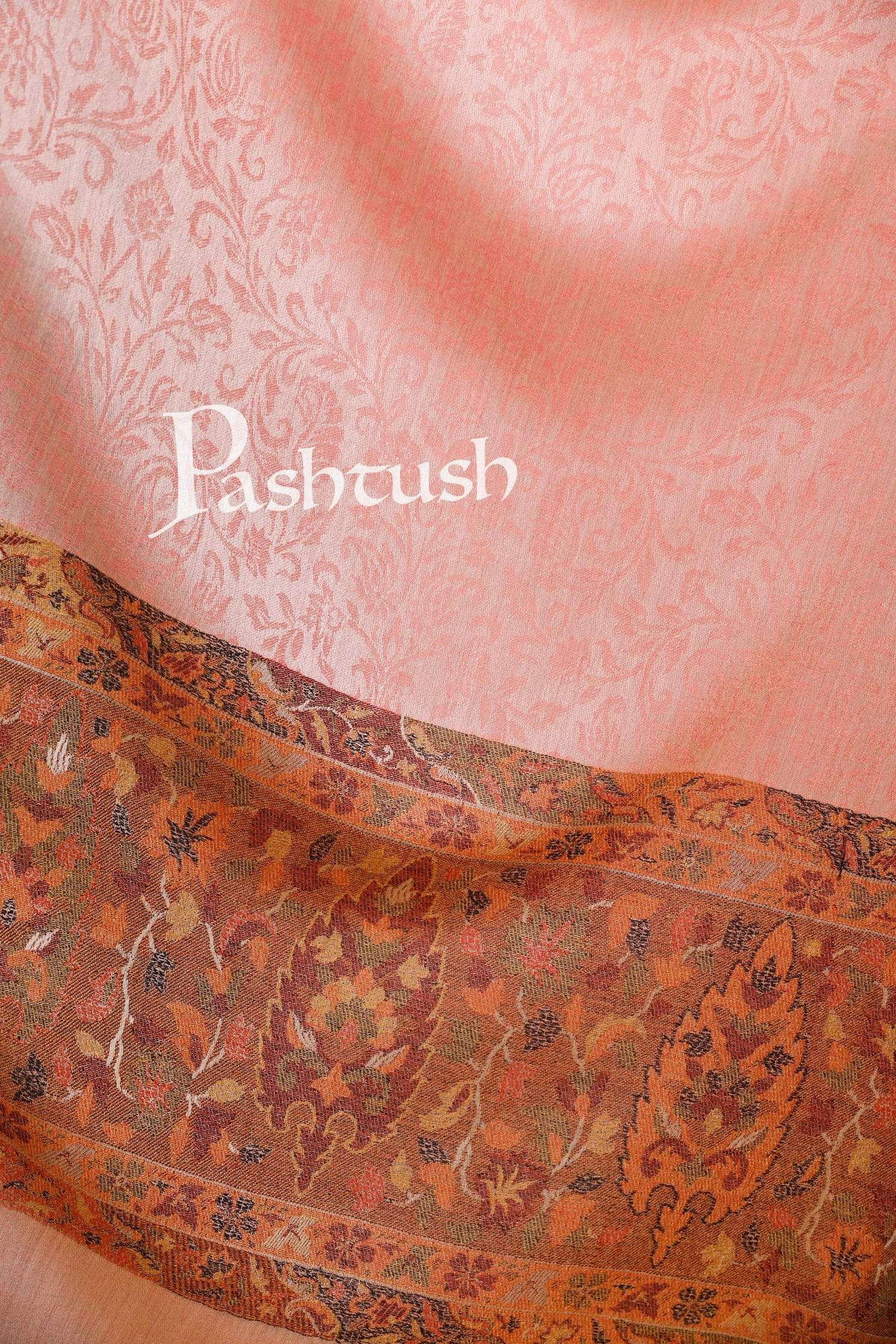 Pashtush Shawl Store Shawl Pashtush Womens Fine Wool Shawl, Soft Salmon Pink