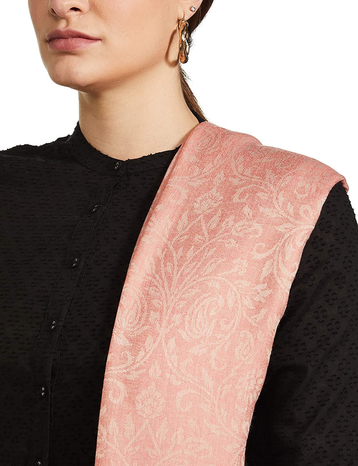 Pashtush India 100x200 Pashtush Womens Fine Wool Shawl, Soft Salmon Pink