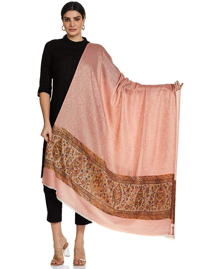Pashtush India 100x200 Pashtush Womens Fine Wool Shawl, Soft Salmon Pink