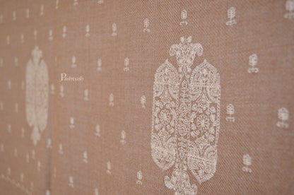Pashtush India Womens Shawls Pashtush Womens Fine Wool Shawl ,Tone on Tone Embroidery Design, Taupe