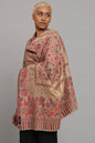 Pashtush India Womens Shawls Pashtush Womens Fine Wool Shawl, Twilight Collection, Woven With Metallic Floral Design, Beige
