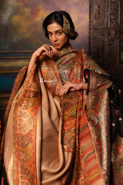 Pashtush India Womens Shawls Pashtush Womens Fine Wool Shawl, Twilight Paisley Palla Design, Multicolour