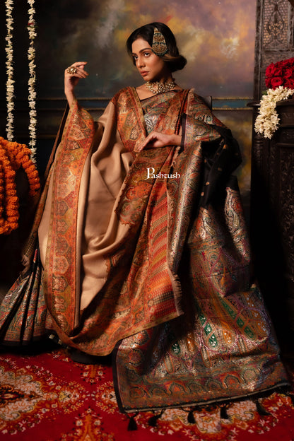 Pashtush India Womens Shawls Pashtush Womens Fine Wool Shawl, Twilight Paisley Palla Design, Multicolour