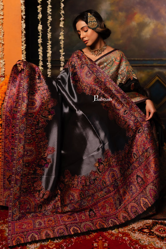 Pashtush India Womens Shawls Pashtush Womens Fine Wool Shawl, Twilight Paisley Palla Design, Multicolour