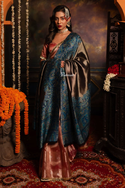 Pashtush India Womens Shawls Pashtush Womens Fine Wool Shawl, Twilight Paisley Palla Design, Multicolour