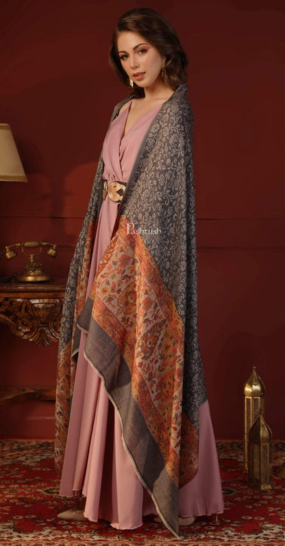Pashtush India 100x200 Pashtush Womens Fine Wool Shawl, With Kaani Palla Weave