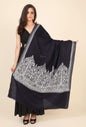 Pashtush India 114x228 Pashtush Womens Fine Wool Shawl, With Tone on Tone Nalki Embroidery, Soft and Warm
