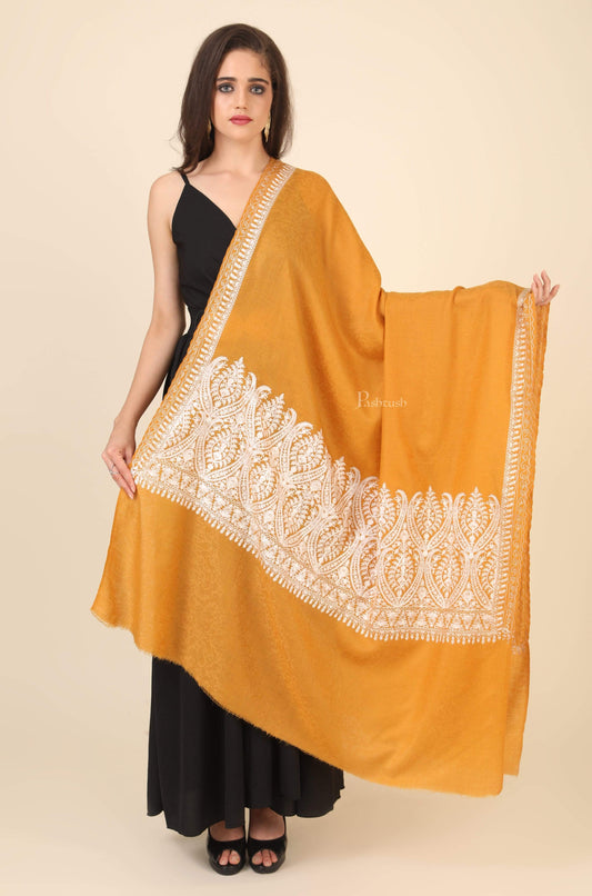 Pashtush India 114x228 Pashtush Womens Fine Wool Shawl, With Tone on Tone Nalki Embroidery, Soft and Warm