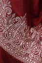 Pashtush India Womens Shawls Pashtush Womens Fine Wool Shawl, With Tone On Tone Nalki Embroidery, Soft And Warm, Maroon