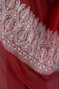 Pashtush India Womens Shawls Pashtush Womens Fine Wool Shawl, With Tone On Tone Nalki Embroidery, Soft And Warm, Red