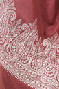 Pashtush India Womens Shawls Pashtush Womens Fine Wool Shawl, With Tone On Tone Nalki Embroidery, Soft And Warm, Rose