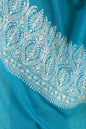Pashtush India Womens Shawls Pashtush Womens Fine Wool Shawl, With Tone On Tone Nalki Embroidery, Soft And Warm, Sky Blue