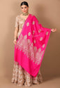 Pashtush Store Stole Pashtush Womens Fine Wool, Silky Nalki Embroidery Needlework Stole, Hot Pink