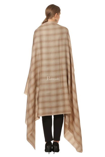 Pashtush India Womens Shawls Pashtush Womens Fine Wool, Soft And Warm, Check Shawl