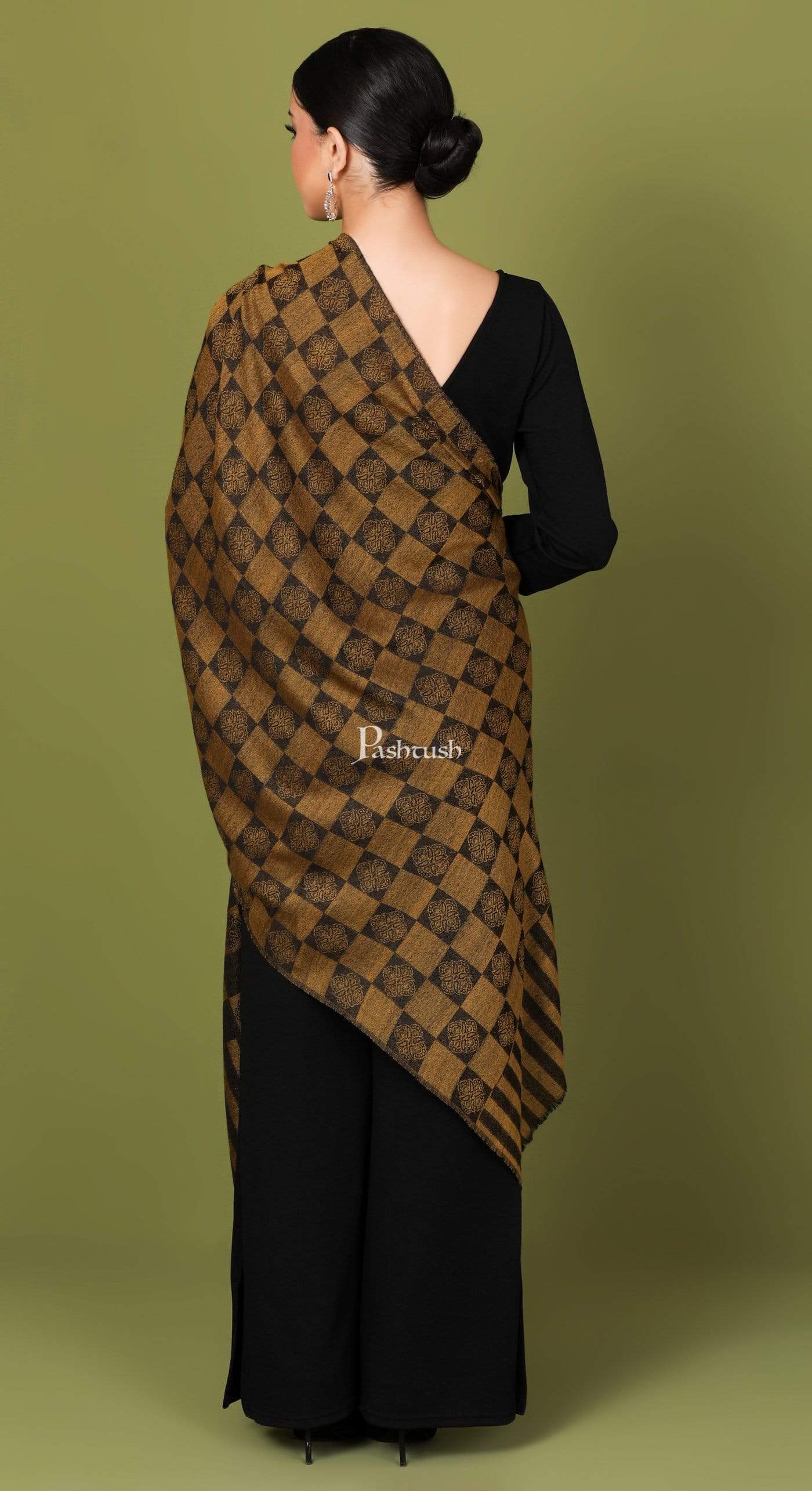 Pashtush Store Stole Pashtush Womens Fine Wool, Soft and Warm, Checkered stole