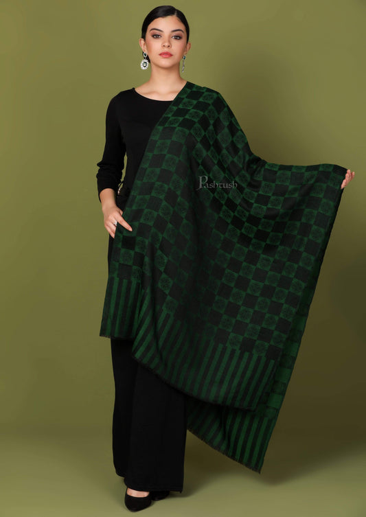 Pashtush India 70x200 Pashtush Womens Fine Wool, Soft and Warm, Checkered stole