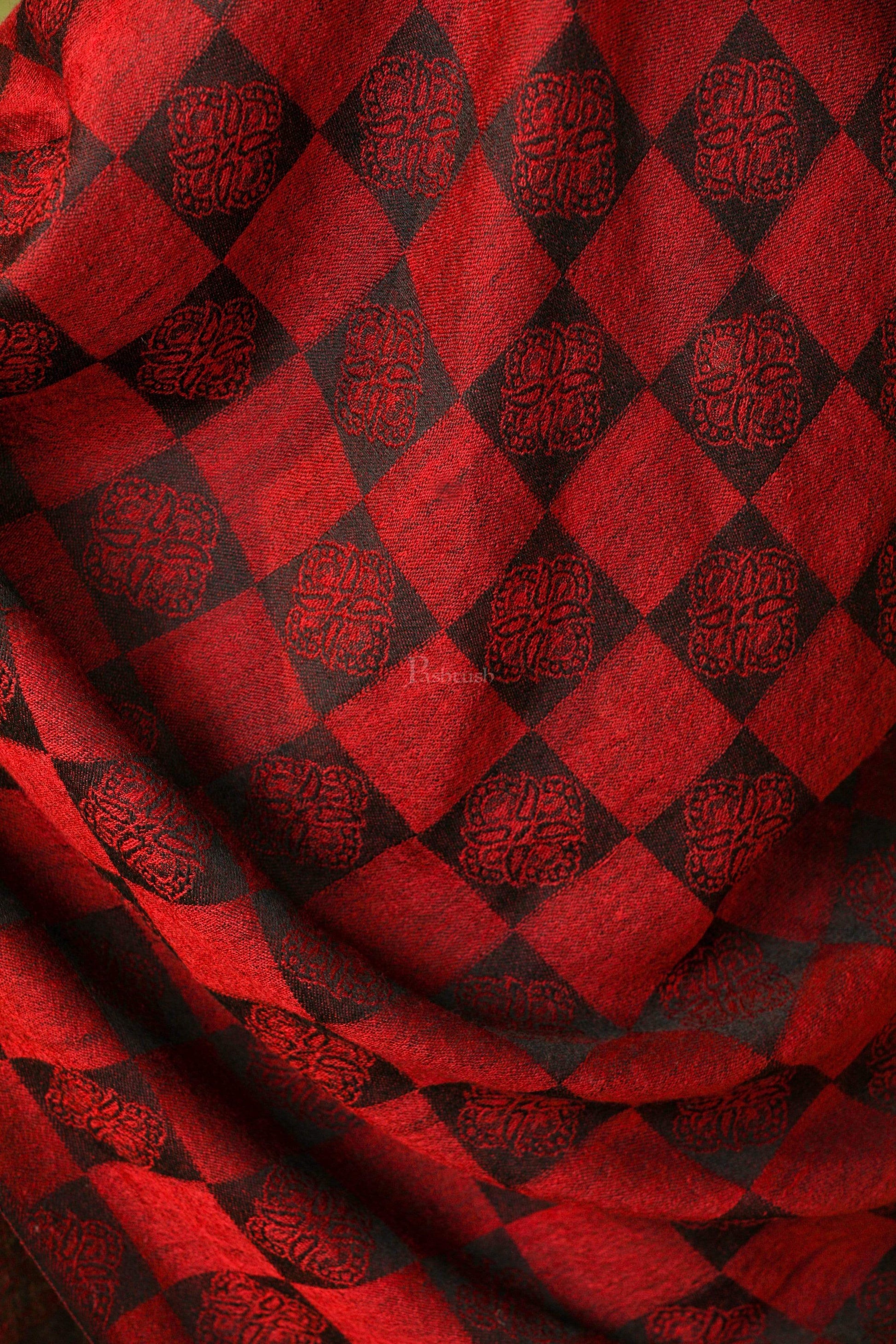 Pashtush India 70x200 Pashtush Womens Fine Wool, Soft and Warm, Checkered stole