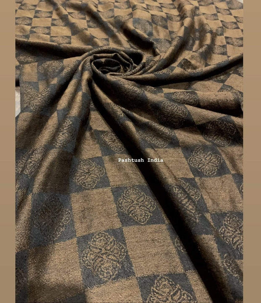 Pashtush Fine Wool Soft And Warm Twin Check Black Coffee